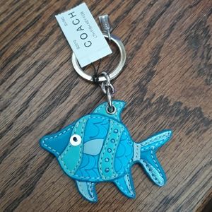 Coach Leather Fish Key FOB